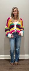 Handmade Chunky Multi Color Knit Sweater Top