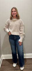 Cream/Light Mocha Striped Sweater