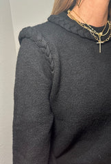 Black Braided Detail Sweater