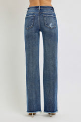 Risen Tummy Control High Rise Long Straight Jeans