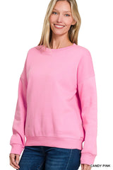 Candy Pink Fleece Sweatshirt