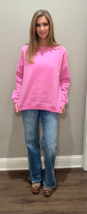 Candy Pink Fleece Sweatshirt