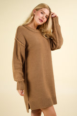 Mocha Oversized Knit Sweater Dress