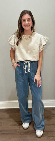 Paperbag Waist Denim Jeans