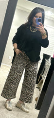 Leopard Crop Dressy Pants