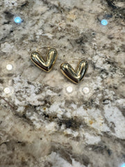 Gold Heart Earrings