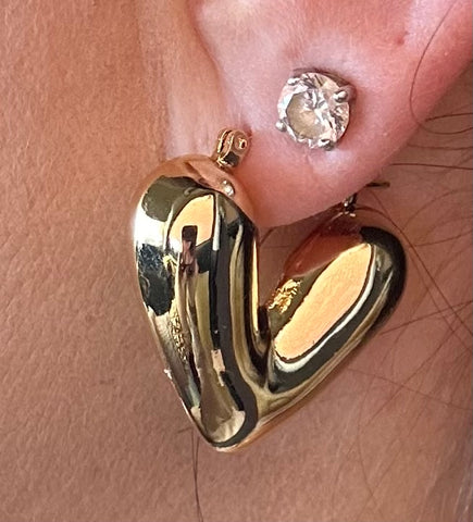 Gold Heart Earrings