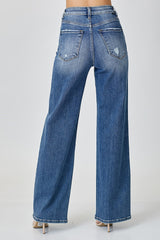 Risen High Rise Wide Leg Jean - Medium Wash